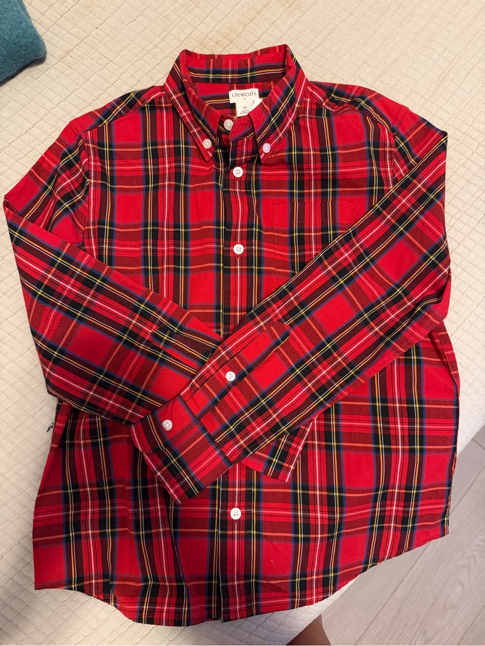 NWT Crewcuts Red Plaid Button-Down Shirt